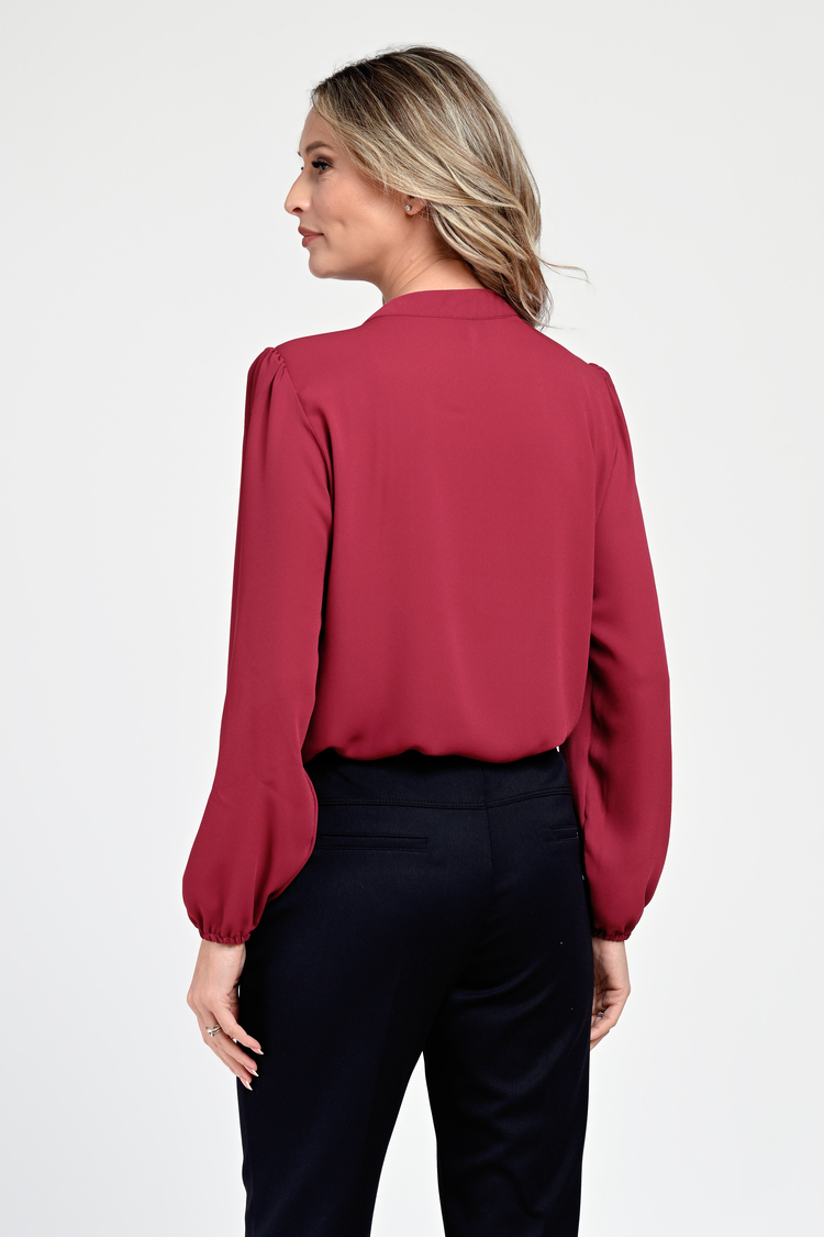 Bluza Dama, Rosu burgundy, Eleganta, cu Funda V306